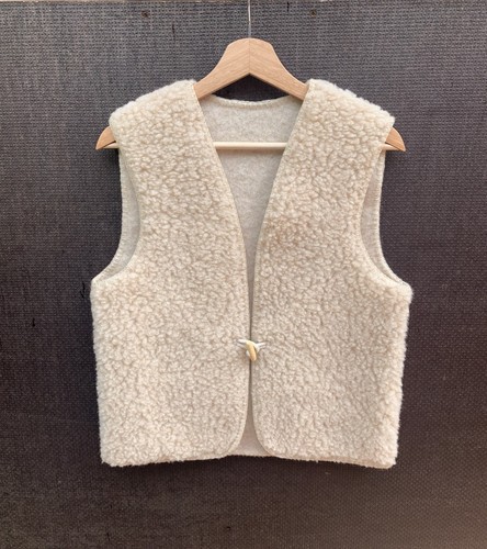Gilet lana merino beige - gilet, in