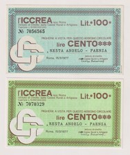 Miniassegni  ICCREA : Resta Angelo 15.03.77 colore azzurrino + normale verde