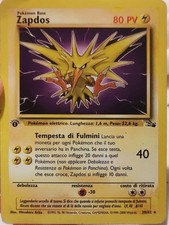 Zapdos carta POKEMON prima edizione ITALIANO n.30/62 SET FOSSIL rara