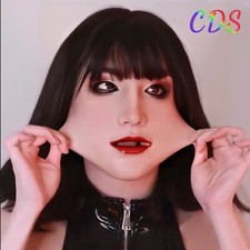 Maschera facciale realistica in silicone femminile per crossdresser donna
