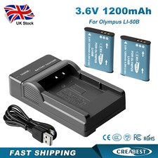 2 pezzi batteria e caricabatterie Li-50B per Olympus Pentax SZ-10 TG-610 SP-800UZ WG-10 WG-3