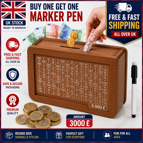 Wooden money box - wooden, counter