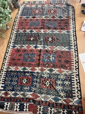 Tappeto Kilim Antico Fatto a Mano 264x 148 Originale Persia