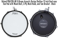 Roland PDA120L-BK V-Drums design acustico poco profondo 12 pollici Tom Pad - nero