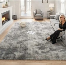 Tappeto Salotto Grigio 150x200cm Morbido Tappeto Scendiletto Camera da Letto