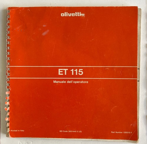 Olivetti 115 manuale - 115,