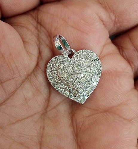 Ciondolo cuore tondo diamante