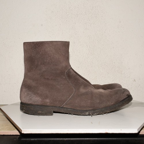 Prada suede ankle boot side - prada,
