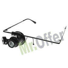 Occhiali con lente ingrandimento 20x e luci led monocolo lente d'ingrandimento
