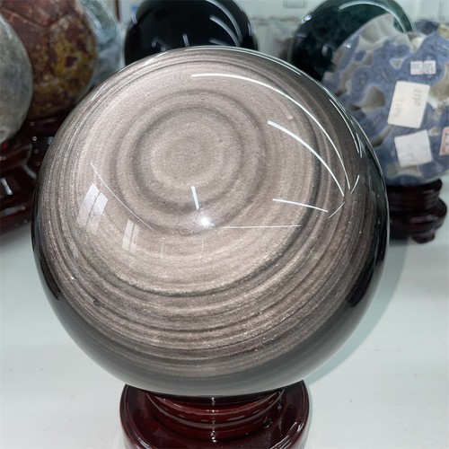 Sfera sfera ossidiana argento