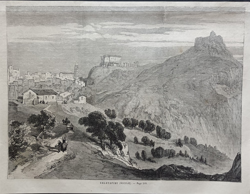 Stampa antica 1862 calatafimi - stampa,