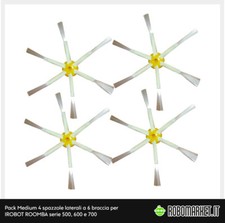 KIT RICAMBI 4 SPAZZOLE 6 BRACCIA PER ROOMBA 605 610 612 615 616 620 621 625 630