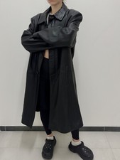 giacca trench lungo vera pelle