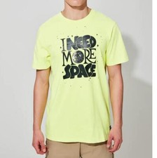 Adult WESC "I Need More Space" T-Shirt Size L XL 100% Cotton Safety Yellow NWT
