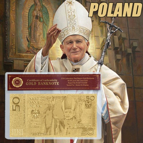 Banconota oro papa cattolico - banconota,