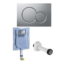 GEBERIT CASSETTA INCASSO COMPLETA PLACCA CROMO+CANOTTO BIANCO