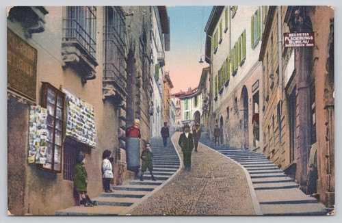 Cartolina epoca lugano - lugano, via