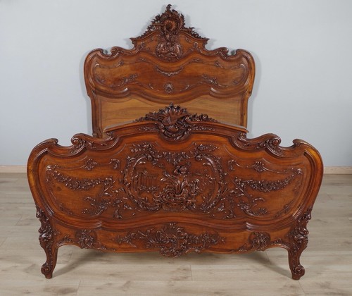 Letto stile luigi rocaille - letto, xv