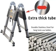 Scala telescopica pieghevole 5M acciaio inox A-frame 150kg EN131 antiscivolo