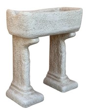 Lavabo Rustico in Cemento Anticato Beige - Stile Artigianale e Resistente