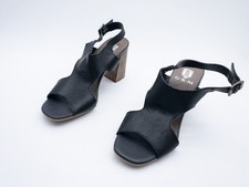 G. K.M Sandali Donna Scarpa Bassa Calzatura Estiva Pelle Nero Tg. 40 Eu Art