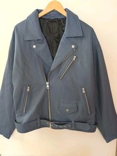 Giacca in vera pelle blu