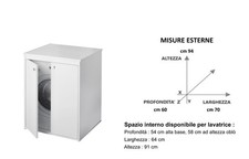 Mobile Coprilavatrice Negrari 70x60x94 cm - Armadio in Resina PVC con 2 Ante