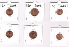 SPAGNA DA ROTOLINO TRIS MONETE 1-2-5 CENT ANNO 2003 FDC TENUTI NEGLI OBLO’