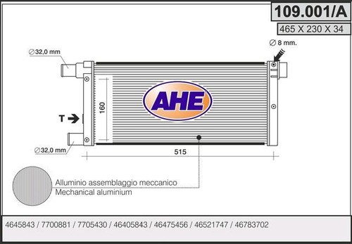 Radiatore motore per fiat - motore, 600