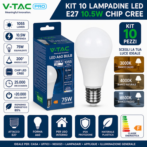 Kit lampadine led e27 - 10,