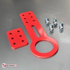 Gancio di traino angolato occhio di traino universale lungo 265 mm - anello 60 mm corda parti auto rossa