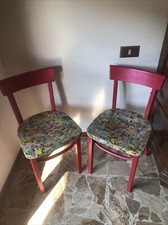 Sedie Disney In Faggio Anni ‘60 Stile Pop Art In Decoupage Fatto A Mano Fumetto