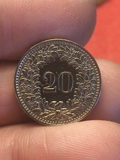 Antica Moneta Splendida 20 Centesimi 20 Rappen 1929 Franco Svizzera Helvetia 