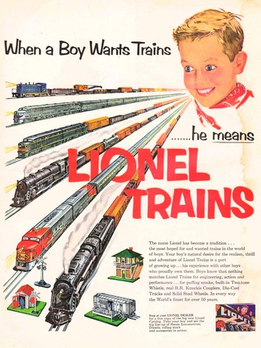 Pubblicità lionel treni 1952 - treni,