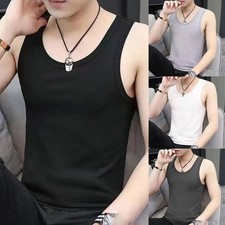 Gilet Da Uomo Trendy Intimo Foderato Pile Tank Top Colore Solido Nero/Bianco/Gri