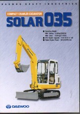 DAEWOO "Solar 035" Mini Escavatore Escavatore Brochure Foglietto