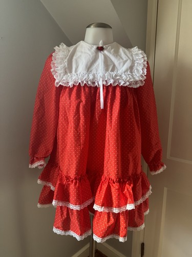 Vestito rosso pois vintage - a,