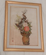Quadro acquerello Ikebana