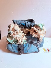 Vaso/porta piante con nani da giardino vintage