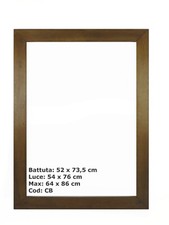 52 x 73 cm CORNICE PER QUADRI IN LEGNO SEMPLIICE ELEGANTE CLASSICA TINTA NOCE cb