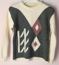 Maglione donna girocollo maglia fantasia geometrica