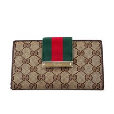 Auth GUCCI GG Canvas Sherry
