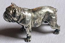 Cane Bulldog argento 800 , pesante, figura, scultura
