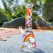 10" Girly Kitty Glass Bong