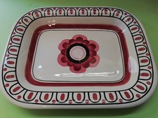 RICHARD GINORI MONDOVÌ FIORI ROSSI PIATTO PIANO PORTATA PAOLA GIO' PONTI VINTAGE