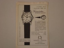 advertising Pubblicità 1959 OROLOGIO SOLVIL ET TITUS GENEVE TRANSISTOR