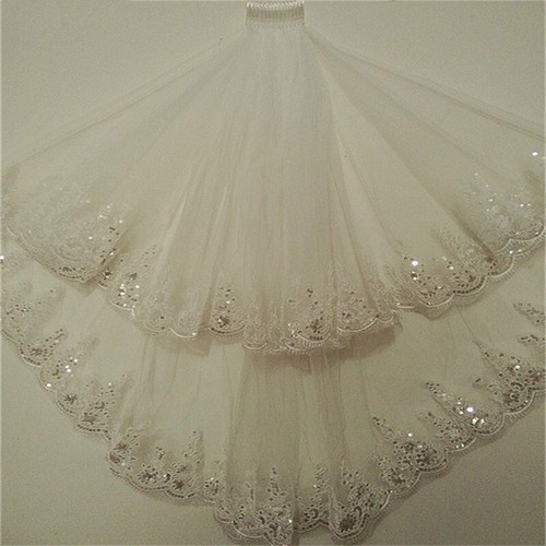 Velo sposa corto bordo - velo,