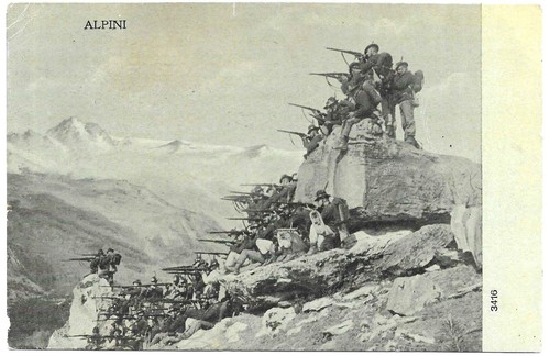 Alpini cartolina fotografica - alpini,