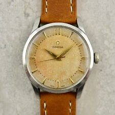 C.1950 orologio vintage Omega Calatrava quadrante tropicale ref. 2640-1 1 Ω 283 in acciaio