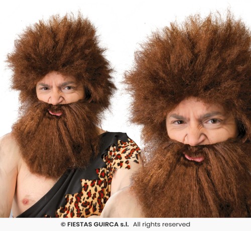 Parrucca castana con barba - parrucca,